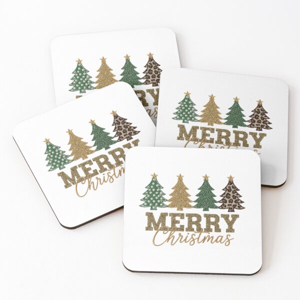 Item preview, Glitter Leopard Print Merry Christmas Trees Holiday Celebration designed and sold by chattsuede.