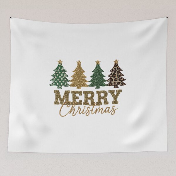 Item preview, Glitter Leopard Print Merry Christmas Trees Holiday Celebration designed and sold by chattsuede.