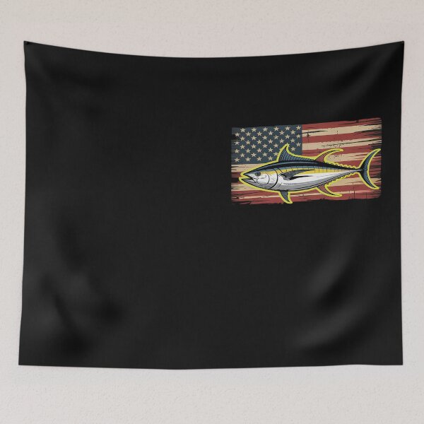 Artikelvorschau, Angeln Geschenk Gelbflossenthun 4. Juli USA Amerikanische Flagge entworfen und verkauft von Hofersofer.