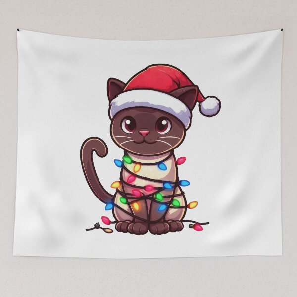 Item preview, Burmese cat Christmas designed and sold by doodIllustrate.