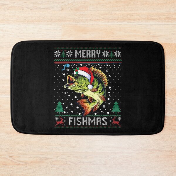 Item preview, Merry Fishmas Bass Fish Fishing Christmas Ugly 	 Xmas designed and sold by JenniferJanice.