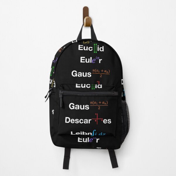 Item preview, Nerdy Minimalist Iconic Mathematicians Names Euclid, Euler, Gauss, Descartes, Leibniz, Fibonacci Math Teacher White Text designed and sold by MathWare MathClips.