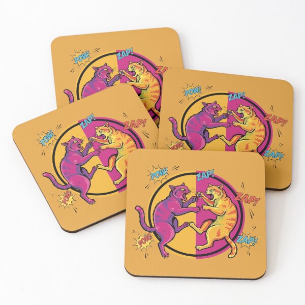 Item preview, Vibrant Pop Art Comic Cats Fighting designed and sold by KiwiRider.