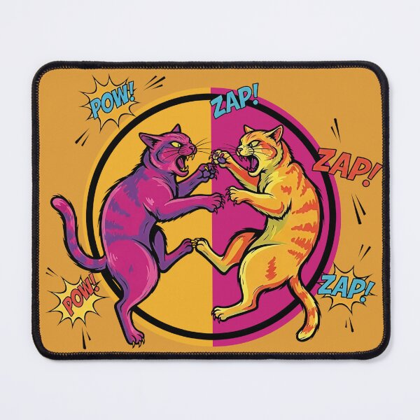 Item preview, Vibrant Pop Art Comic Cats Fighting designed and sold by KiwiRider.