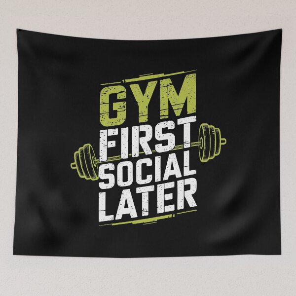Item preview, Gym First Social Later Bodybuilder Weightlifting Workout designed and sold by BarbaraLillie.