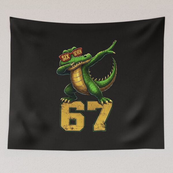 Item preview, Funny Alligator Dab Meme With Number 67 Cartoon Design designed and sold by ArmyAbodo.