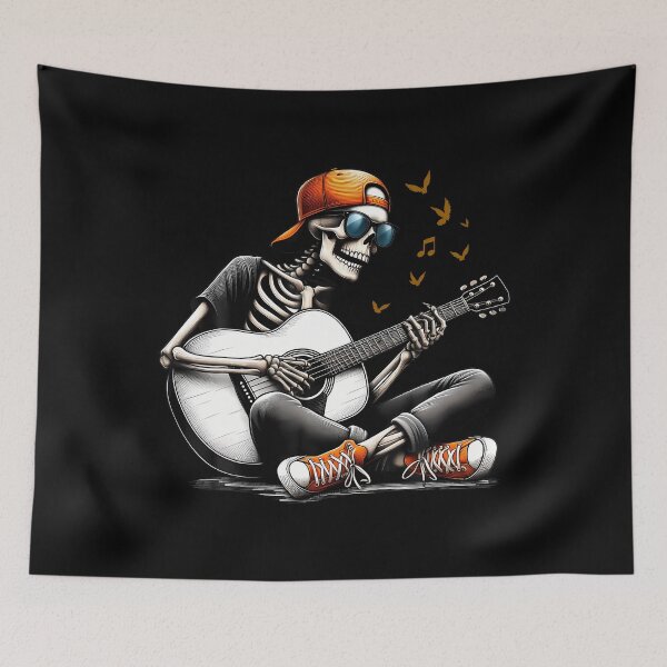 Item preview, Cool Skeleton Playing Guitar  Music Lover Design designed and sold by ElizabethVivan.