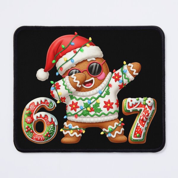 Item preview, Dabbing Gingerbread Man Wearing Ugly Sweater and Santa Hat 67 Design designed and sold by RuperDelois.