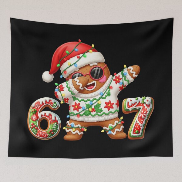 Item preview, Dabbing Gingerbread Man Wearing Ugly Sweater and Santa Hat 67 Design designed and sold by RuperDelois.