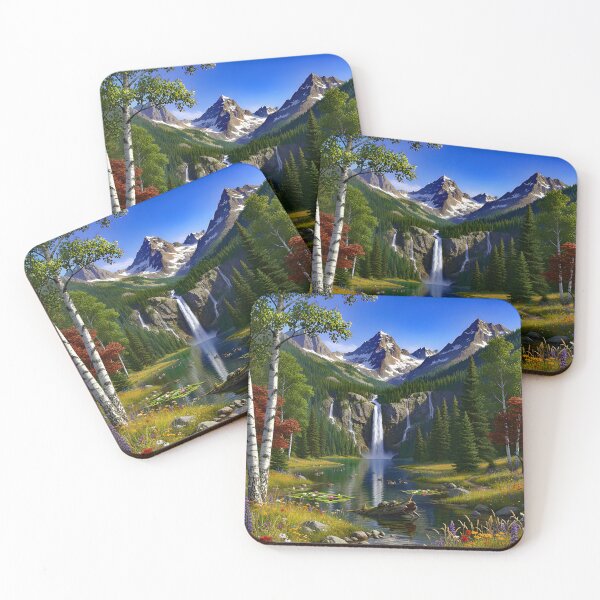 Item preview, Nature Scenery With Mountains, Waterfalls, Lake, Pond, Wild Flowers designed and sold by JamesLimborg.