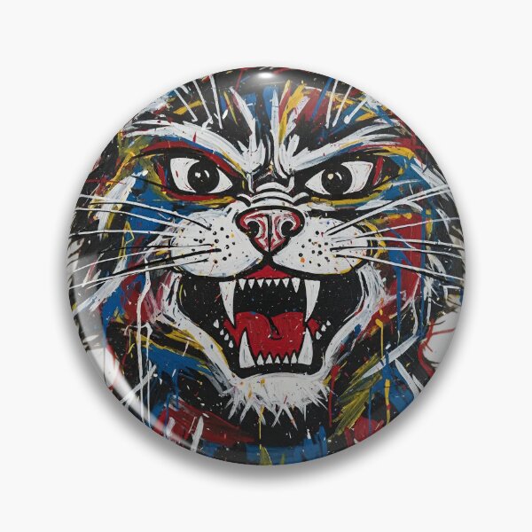 Item preview, Furious Abstract Expressionist Demon Cat Portrait designed and sold by KiwiRider.
