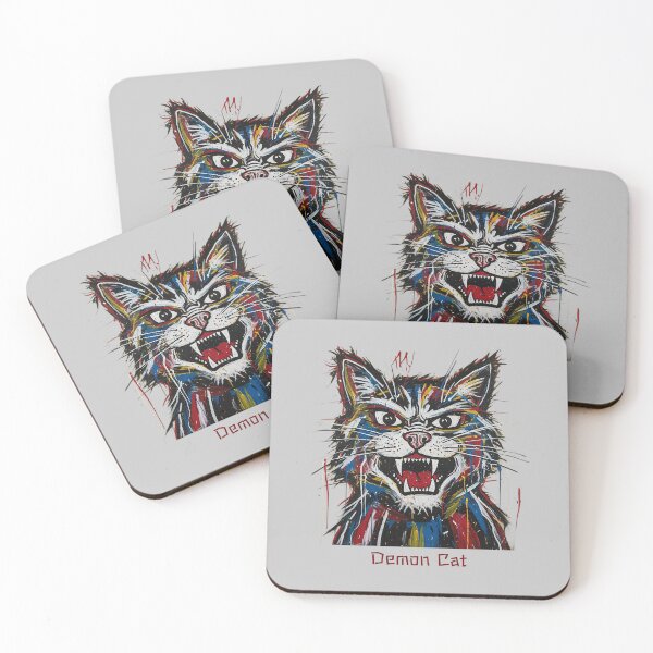 Item preview, Furious Abstract Expressionist Demon Cat Portrait designed and sold by KiwiRider.