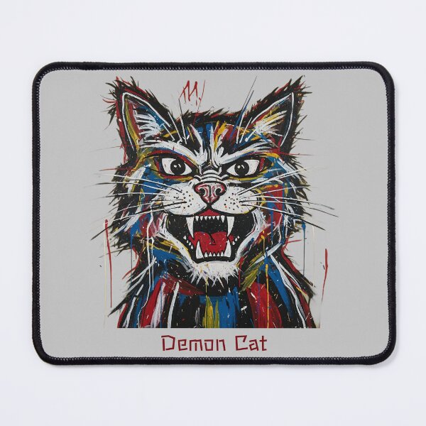 Item preview, Furious Abstract Expressionist Demon Cat Portrait designed and sold by KiwiRider.