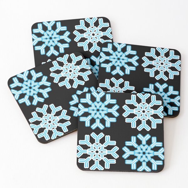 Item preview, Antibody Snowflakes - Ice Blue on Black designed and sold by Artsy-Chemist.