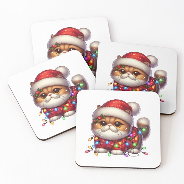 Item preview, Exotic Shorthair cat Christmas designed and sold by doodIllustrate.