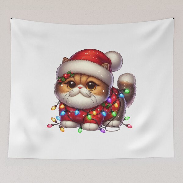 Item preview, Exotic Shorthair cat Christmas designed and sold by doodIllustrate.
