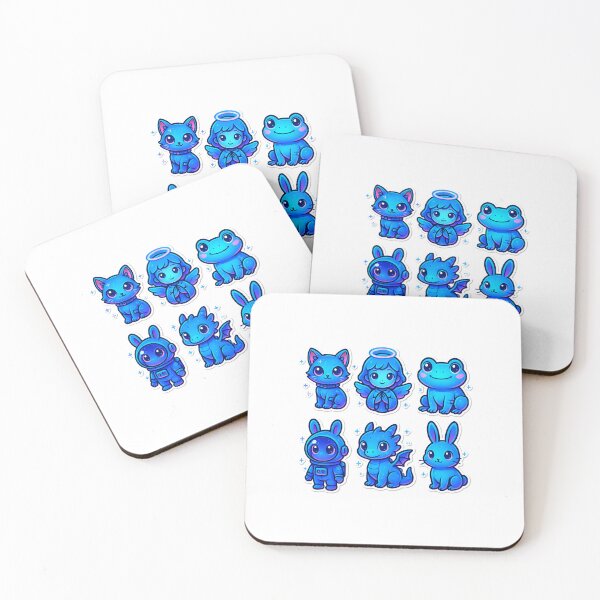 Item preview, Blue Cosmic Cuties Sticker Pack – Cute Angel, Animals, Dragon & Astronaut designed and sold by Epic.