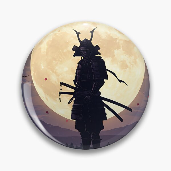 Artikelvorschau, Samurai-Silhouette und goldener Mond entworfen und verkauft von saiful020.