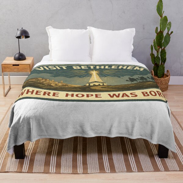 Item preview, Visit Bethlehem: Where Hope Was Born (Vintage Travel Decal) designed and sold by DailyGospel | Christian Art and Design.