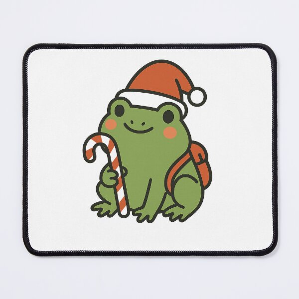 Item preview, Festive Frog – Cute Christmas Candy Cane Sticker designed and sold by StickerVibeStudio.