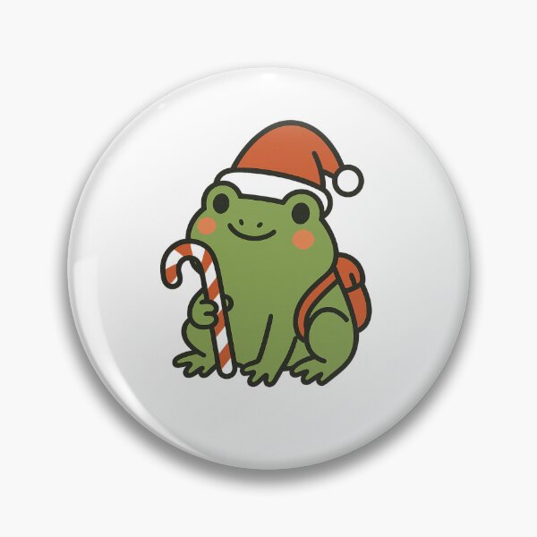 Item preview, Festive Frog – Cute Christmas Candy Cane Sticker designed and sold by StickerVibeStudio.
