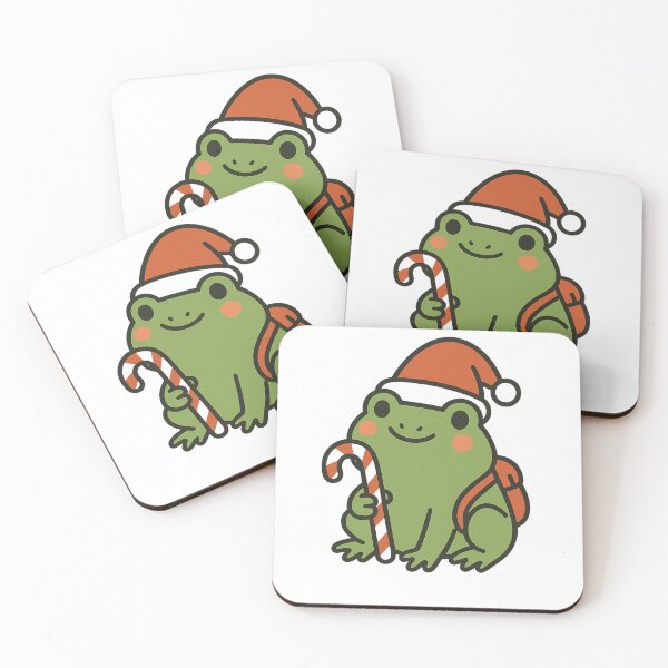 Item preview, Festive Frog – Cute Christmas Candy Cane Sticker designed and sold by StickerVibeStudio.