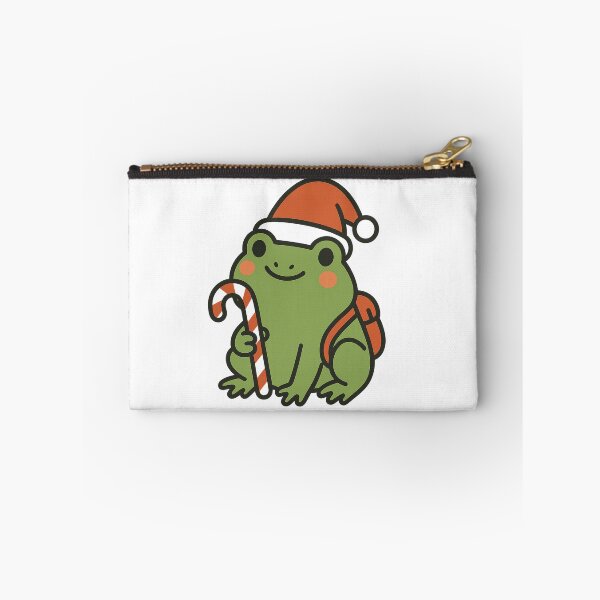 Item preview, Festive Frog – Cute Christmas Candy Cane Sticker designed and sold by StickerVibeStudio.
