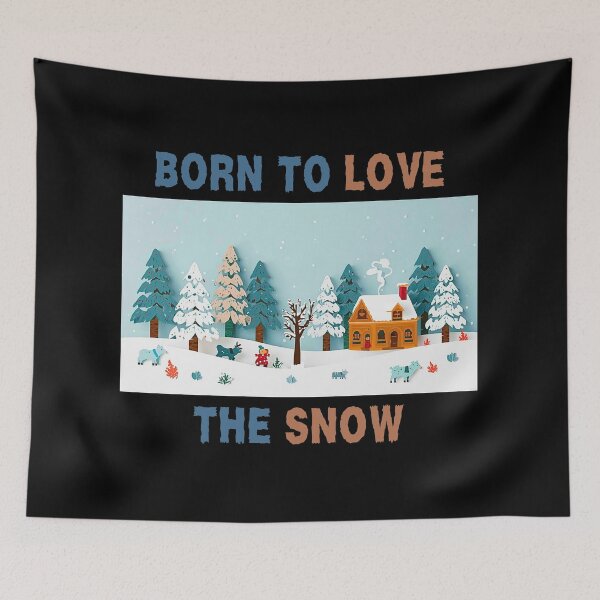 Item preview, Born To Love The Snow - Whimsical Paper Cut Winter Landscape designed and sold by GreyChocolate.