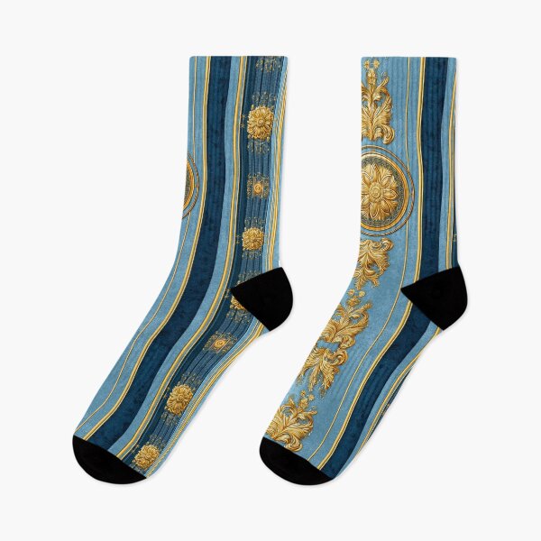 Item preview, Royal Baroque Blue & Gold Ornamental Pattern designed and sold by Queen Faceless Designs.
