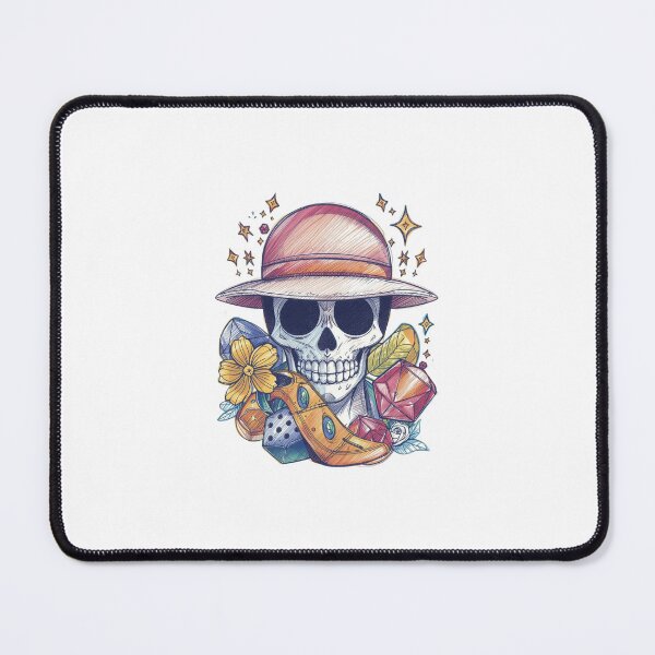 Item preview, Pirate Skull in Straw Hat Sketch Art Print | Neo-Traditional Tattoo Style Treasure Graphic for Streetwear T-Shirts & Stickers designed and sold by HimBoo.