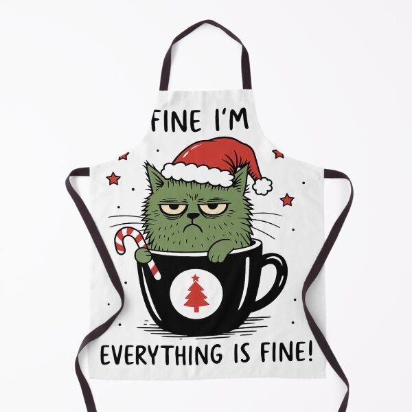 Item preview, It’s Fine I’m Fine Everything Is Fine Grumpy Christmas Cat designed and sold by haitrieuic96.