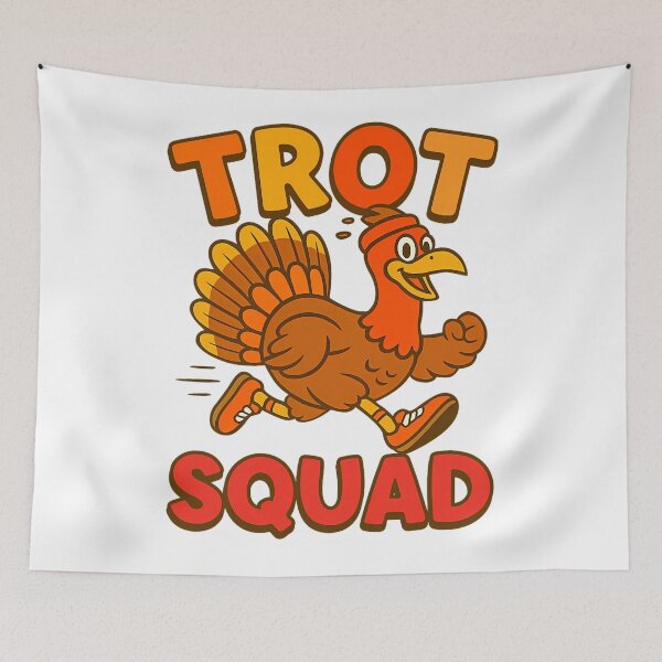 Item preview, 80s Fall Cute Gobble Squad Thanksgiving Happy Trot designed and sold by CalvinVanAuken.