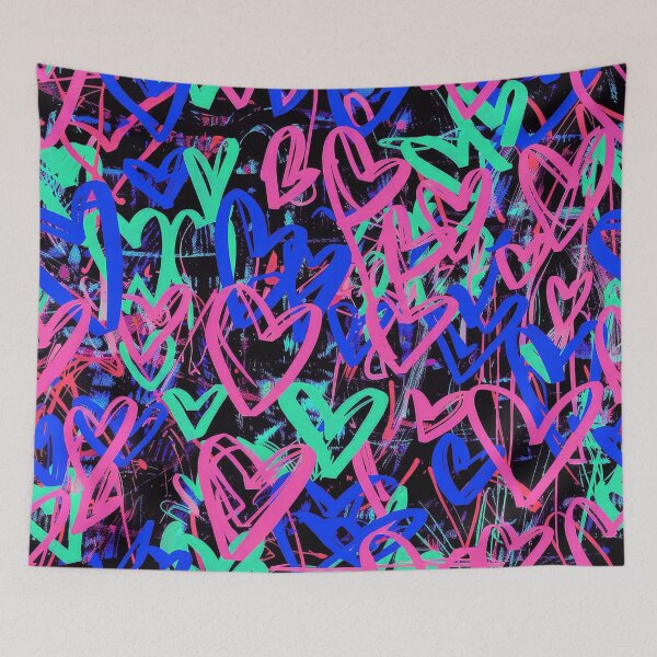 Item preview, Grunge Street Hand Painted Hearts Abstract Art Designs  designed and sold by DEC02.