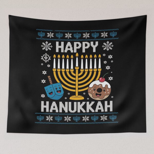 Item preview, Happy Hanukkah Menorah Dreidel Ugly Chanukah Kids Women Men designed and sold by SIGORDESIGN.