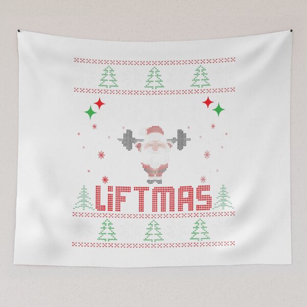 Item preview, Funny Xmas Merry Liftmas Weight Lifting Ugly Christmas Gym designed and sold by DeborahCarolyn.