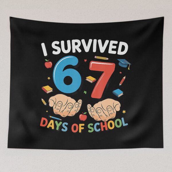 Item preview, I Survived 67 Days Of School Funny Six Seven 6 7 Meme Z Gen designed and sold by Khescoiu.
