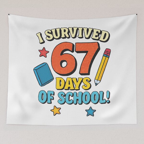 Item preview, Teacher Meme of 67 School Days Classic Survived Funny I Student 67 designed and sold by SteveSaccoro.