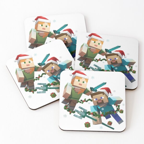 Item preview, Minecraft at Christmas Steve and Alex Merry Christmas designed and sold by Ayiyi Shop.
