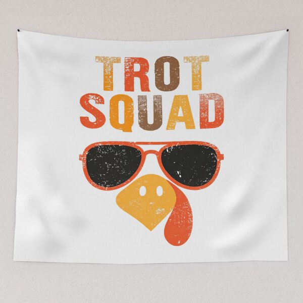 Item preview, Happy Trot Thanksgiving Gobble 80s Cute Fall Squad designed and sold by CalvinVanAuken.