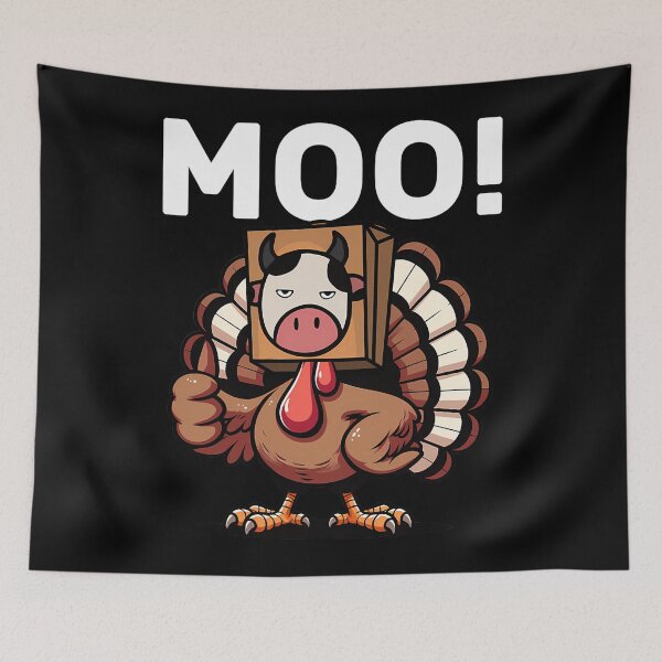 Item preview, Thanksgiving Holiday Festive Funny Turkey 90s Cow Moo Day designed and sold by rebeccathanuos.