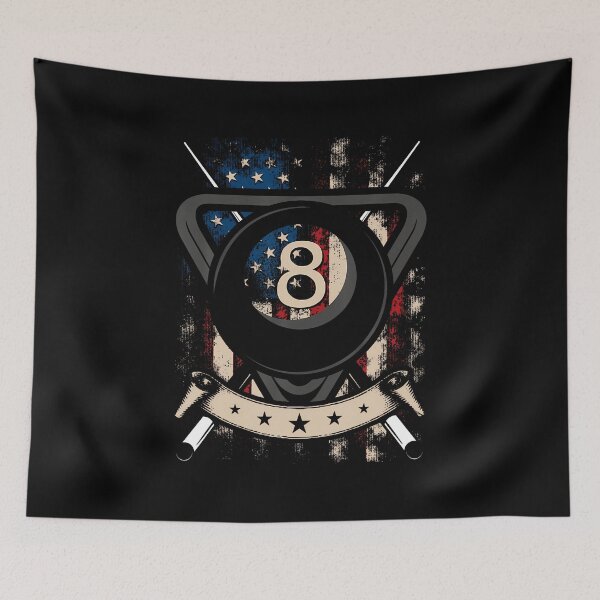 Item preview, Pool Snooker Billiards Player 8 Ball Usa American Flag designed and sold by JosephineEdith1.