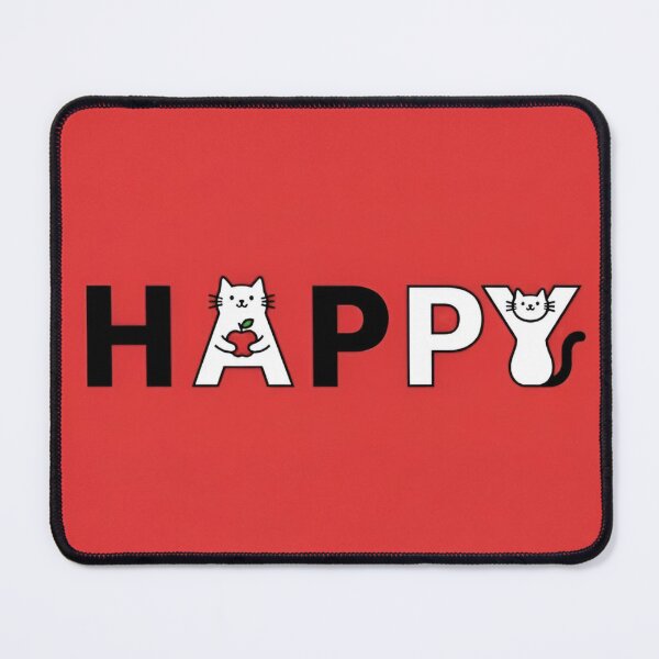 Artikelvorschau, Happy Cats Typography – Niedliches Geschenk für Katzenliebhaber mit Apfel entworfen und verkauft von SammyMorry.