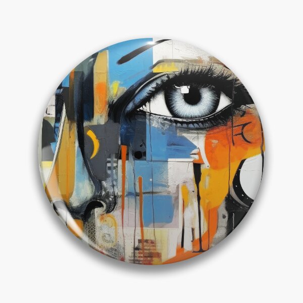 Artikelvorschau, Grunge-inspirierter abstrakter Mixed-Media-Stil mit halbem Gesicht entworfen und verkauft von DEC02.