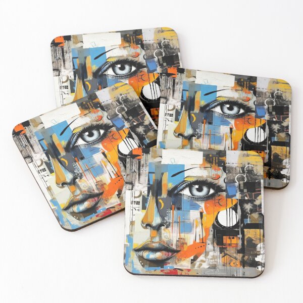 Item preview, Grunge-Inspired Half-Face Abstract Mixed Media Style  designed and sold by DEC02.
