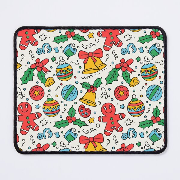 Item preview, Playful Doodle Christmas Pattern – Gingerbread Men, Bells, Holly & Ornaments designed and sold by skysshobu.