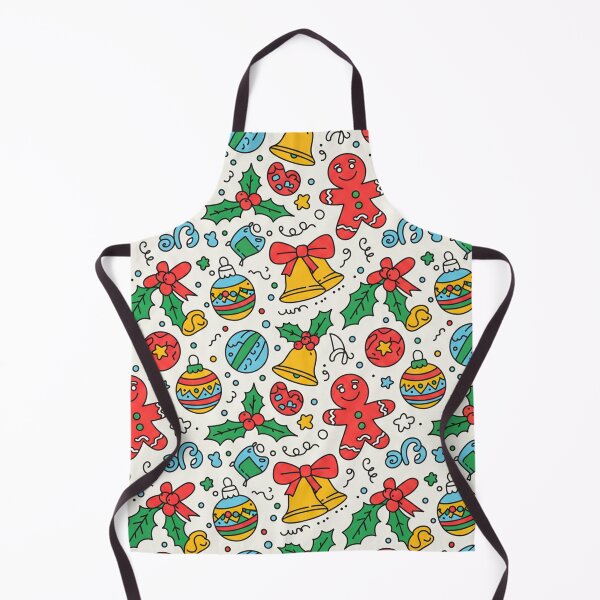 Item preview, Playful Doodle Christmas Pattern – Gingerbread Men, Bells, Holly & Ornaments designed and sold by skysshobu.