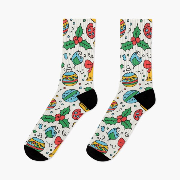 Item preview, Playful Doodle Christmas Pattern – Gingerbread Men, Bells, Holly & Ornaments designed and sold by skysshobu.