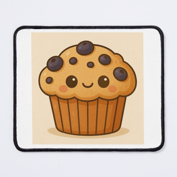 Item preview, Kawaii Blueberry Muffin – Cute Dessert Character Art designed and sold by kimkosovo.