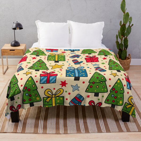 Item preview, Cute Bold Christmas Pattern – Hand-Drawn Trees, Presents, Mittens & Stars designed and sold by skysshobu.