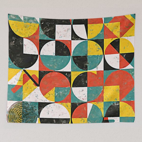 Item preview, Grunge-Style Mid-Century Modern Bauhaus Abstract Pattern designed and sold by DEC02.